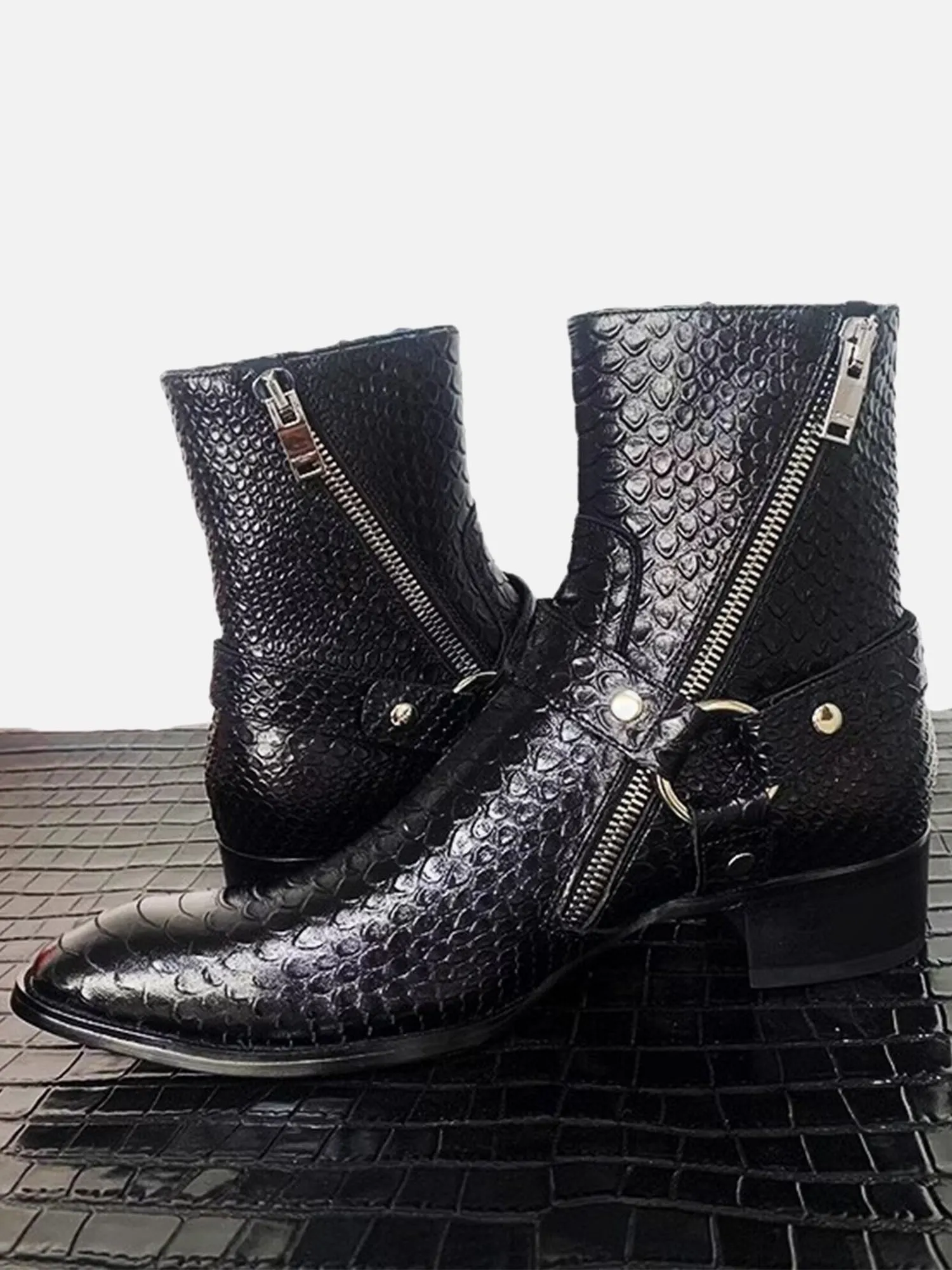 Snake Print OG Buckle Chelsea Boots sold by Thesupermade product image thumbnail 3