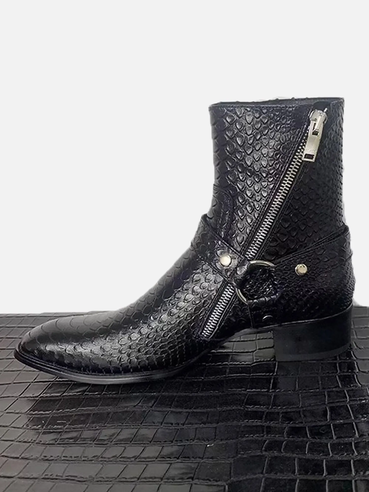 Snake Print OG Buckle Chelsea Boots sold by Thesupermade product image thumbnail 2