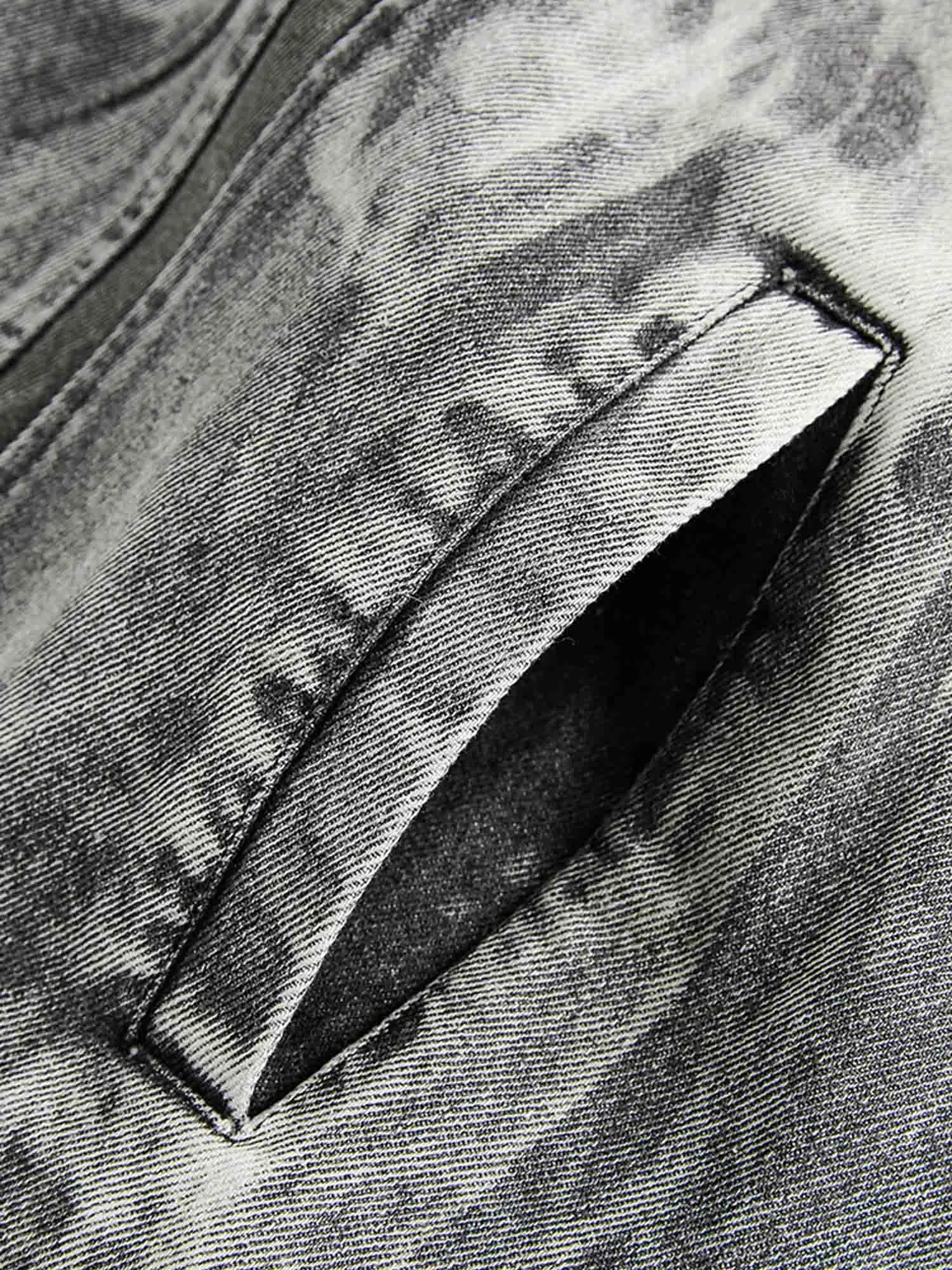 Thesupermade Hip-hop Distressed Washed Printed Denim Jacket - 2239 sold by Thesupermade product image thumbnail 5