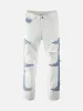 Thesupermade Color-blocking Ripped Straight-leg Jeans sold by Thesupermade