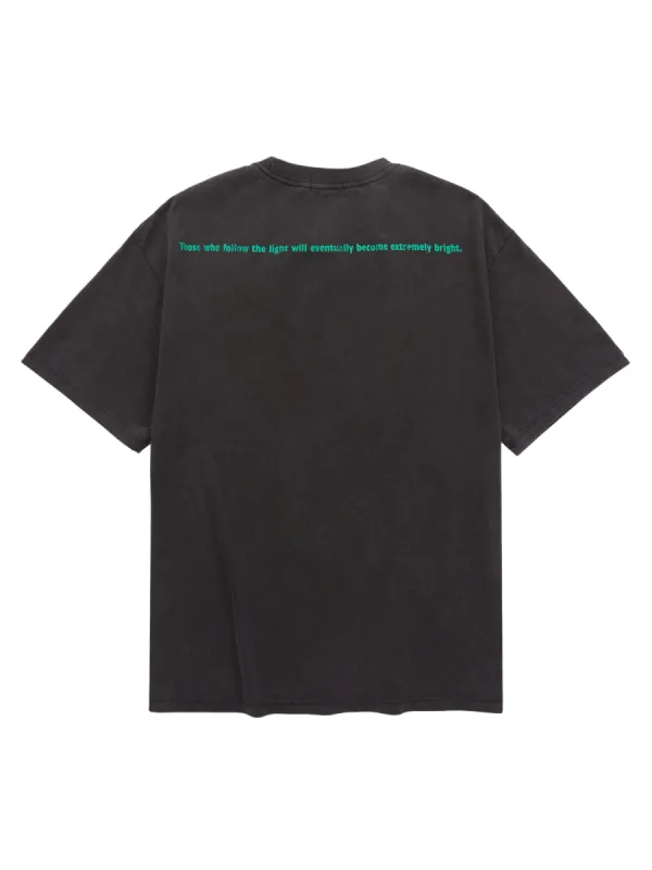 Thesupermade Mottled Letters Distressed Washed T-shirt sold by Thesupermade