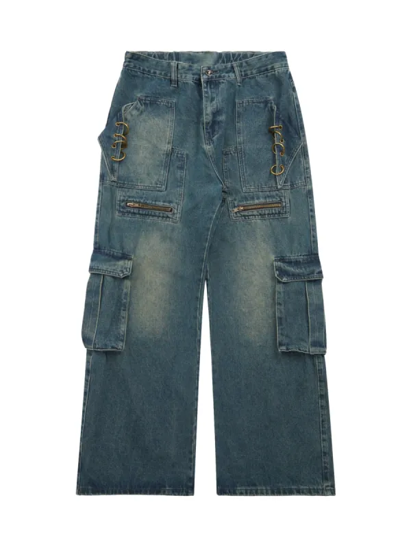 Thesupermade High Street Heavy Duty Design Multi-pocket Jeans sold by Thesupermade