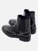 Trendy Handmade Pointed Toe Carved Leather Studded Chelsea Boots sold by Thesupermade
