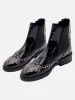 Trendy Handmade Pointed Toe Carved Leather Studded Chelsea Boots sold by Thesupermade