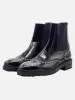 Trendy Handmade Pointed Toe Carved Leather Studded Chelsea Boots sold by Thesupermade