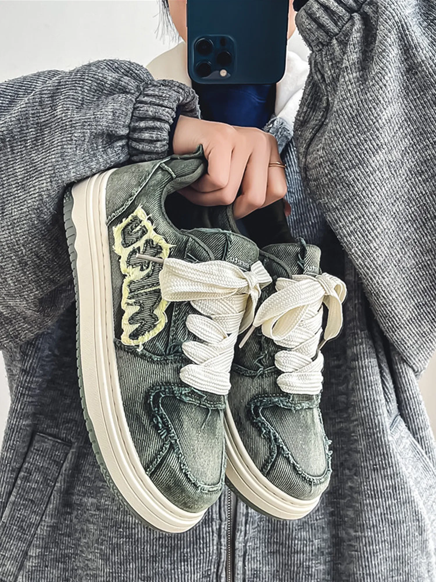 Thesupermade Retro Patch Design Casual Sneakers - 2101 sold by Thesupermade product image thumbnail 3