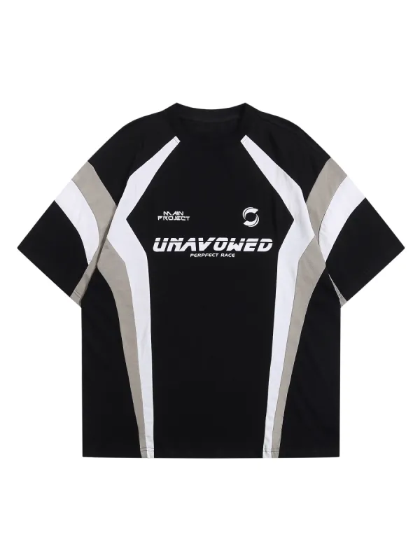 Thesupermade American Retro Patchwork Print T-shirt sold by Thesupermade