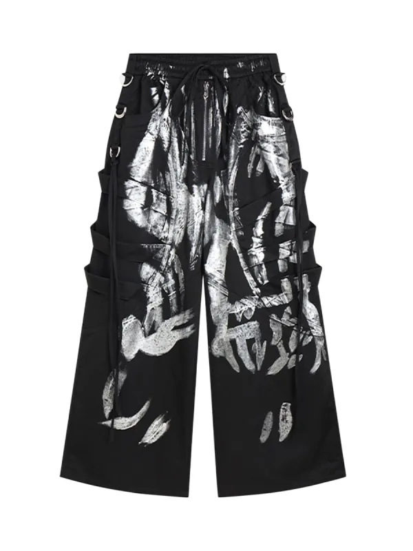 Deconstructed Brushed Silver Ribbon Drawstring Pant - 2177 sold by Thesupermade