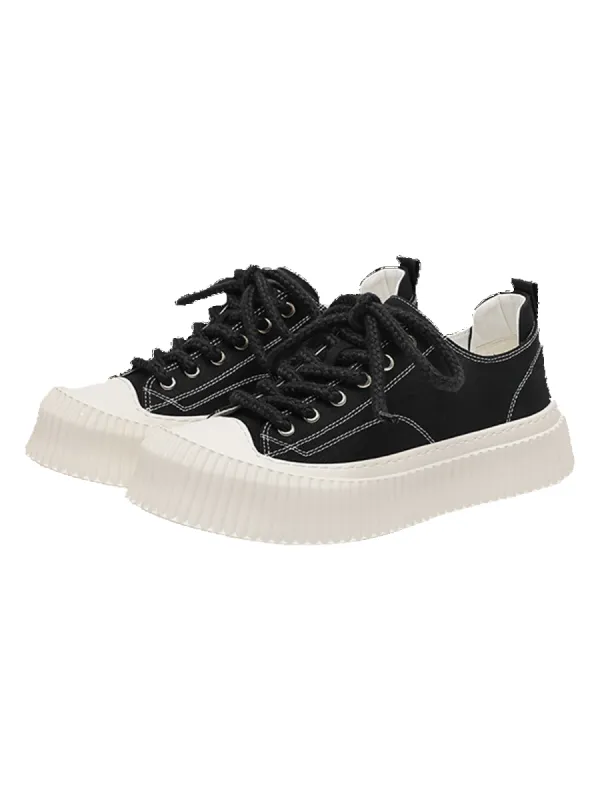 Thesupermade Versatile Black And White Platform Casual Shoes sold by Thesupermade