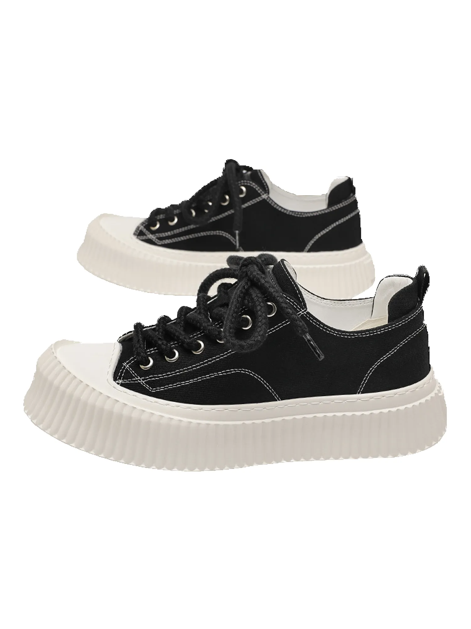 Thesupermade Versatile Black And White Platform Casual Shoes sold by Thesupermade product image thumbnail 2