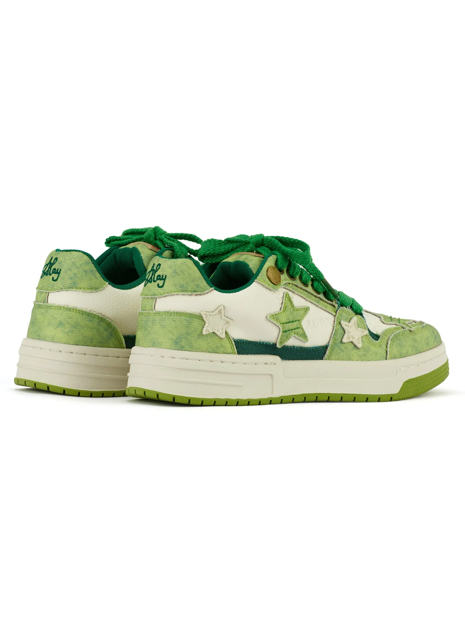 Avocado Green Star Chunky Sneakers sold by Thesupermade product image thumbnail 3