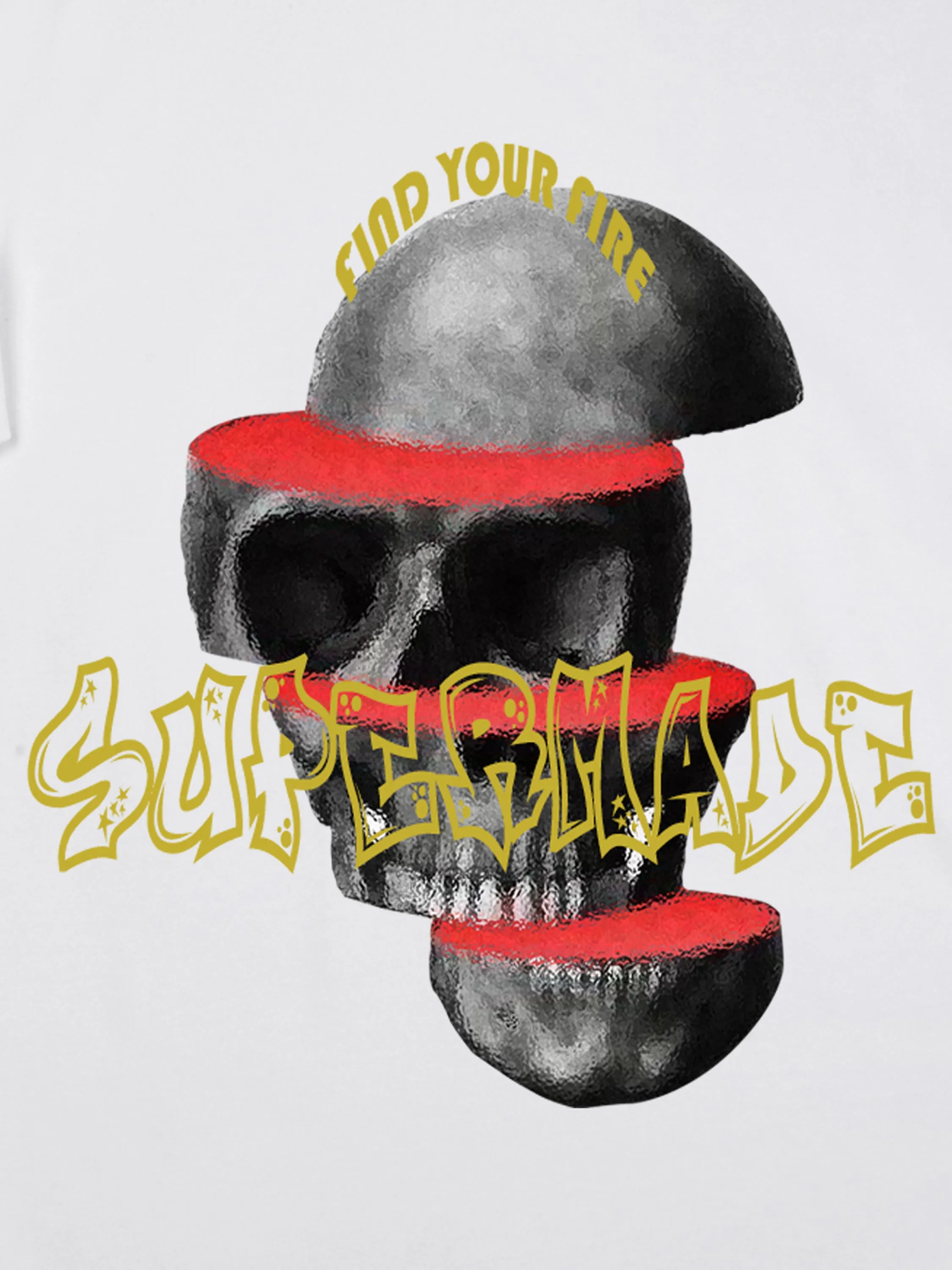 Thesupermade Skull Cut Desigrinted T-shirt sold by Thesupermade product image thumbnail 5