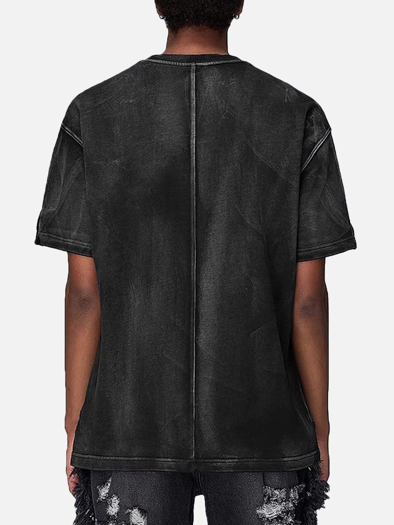 Heavyweight Split-Embroidered Washed T-Shirt sold by Thesupermade product image thumbnail 4