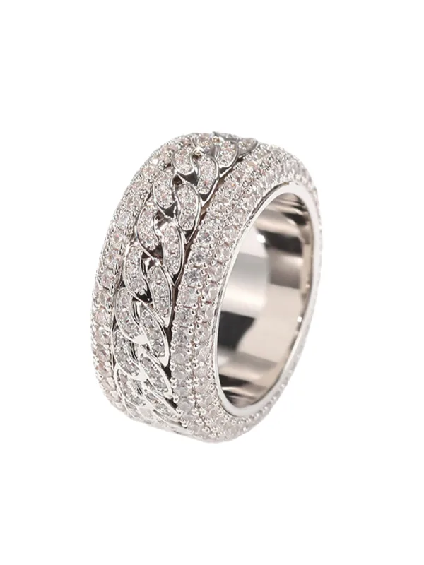 Thesupermade Full Diamond Spinnable Ring sold by Thesupermade