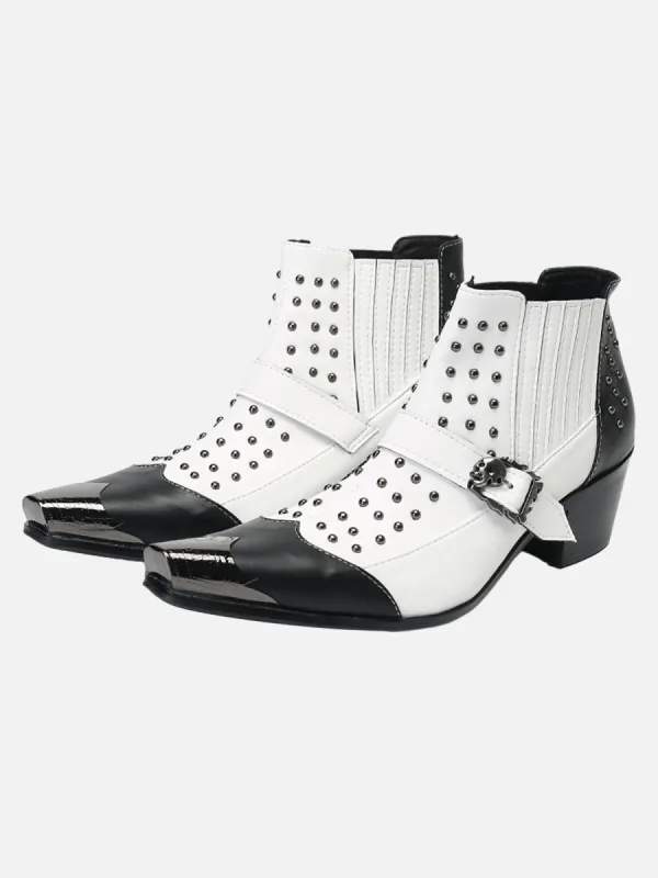 European And American Trendy Rhinestone Contrasting Thick-soled Short Boots sold by Thesupermade