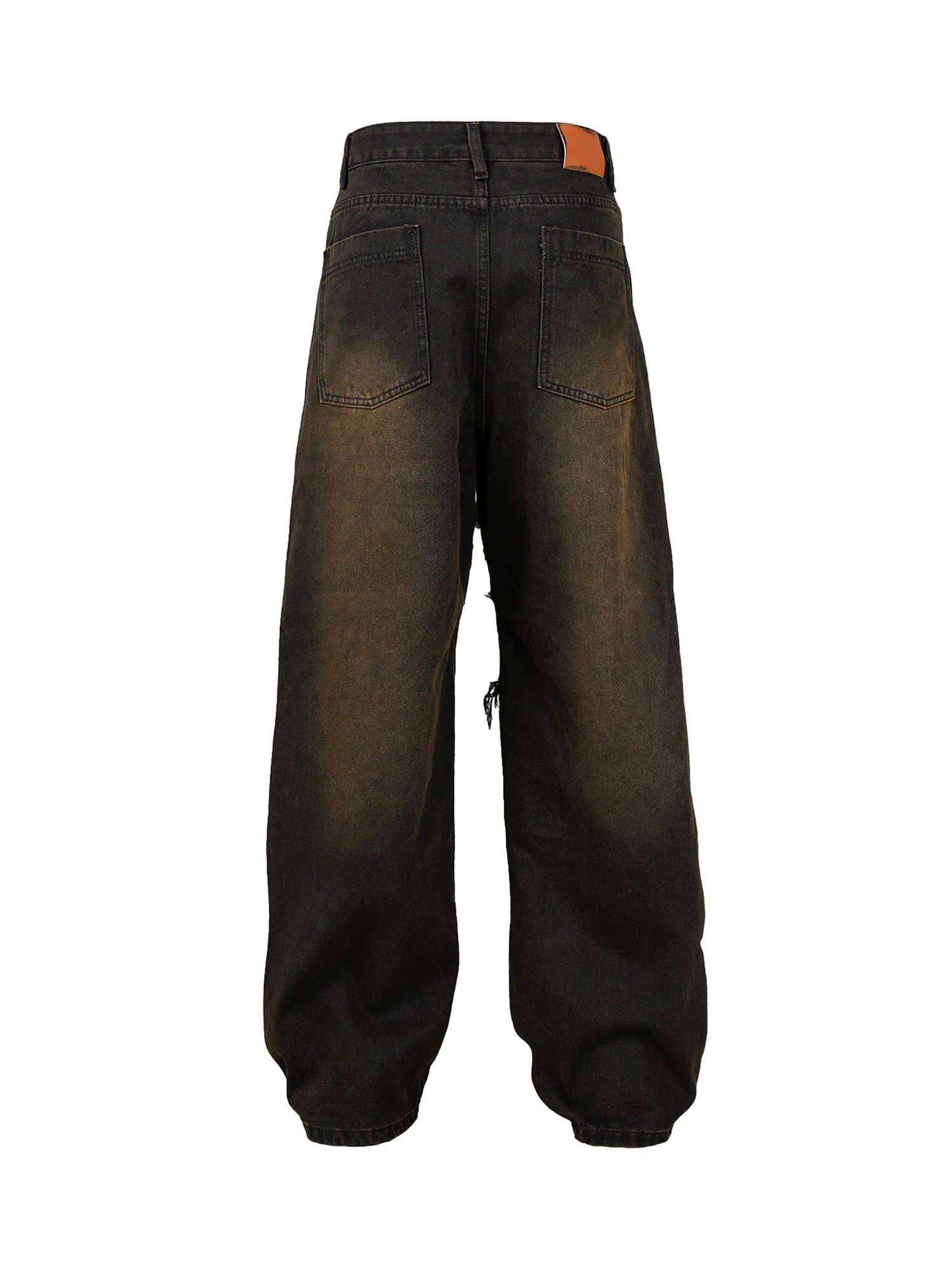 Thesupermade Washed Distressed Baggy Jeans sold by Thesupermade product image thumbnail 4