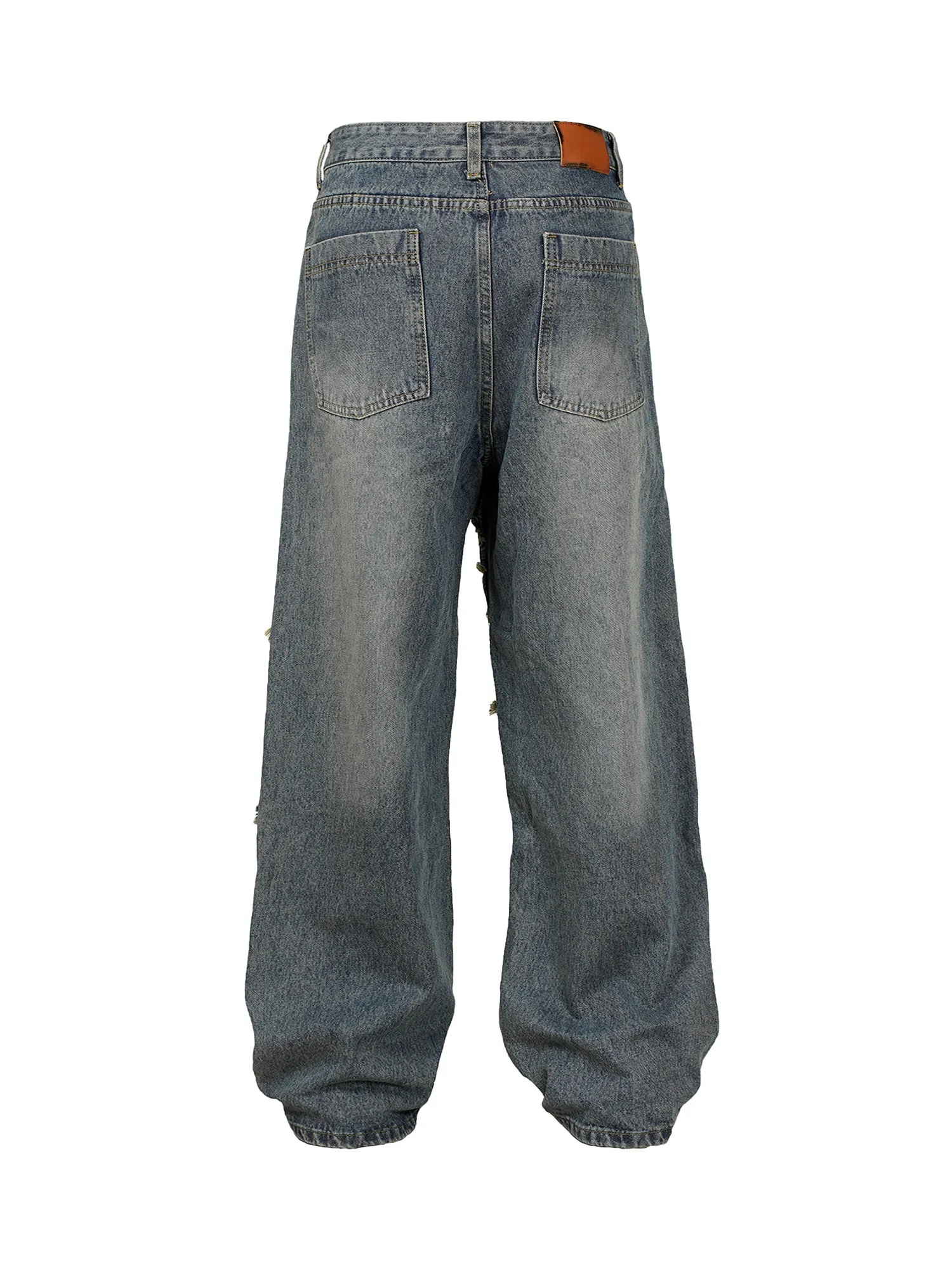 Thesupermade Washed Distressed Baggy Jeans sold by Thesupermade product image thumbnail 3