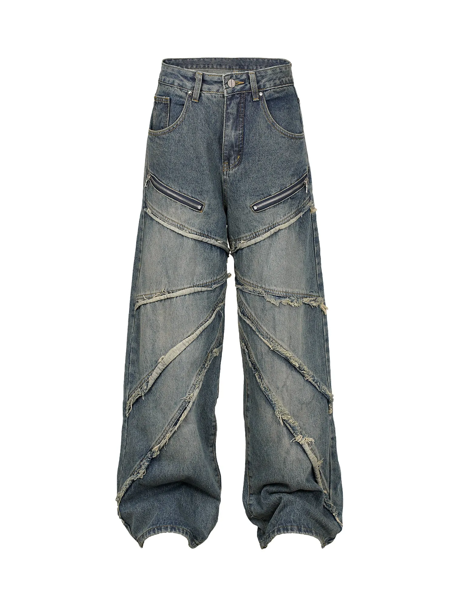 Thesupermade Washed Distressed Baggy Jeans sold by Thesupermade