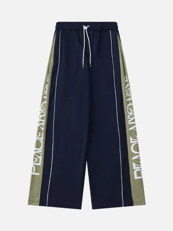 High Street Color-Blocked Pleated Casual Sweatpants sold by Thesupermade