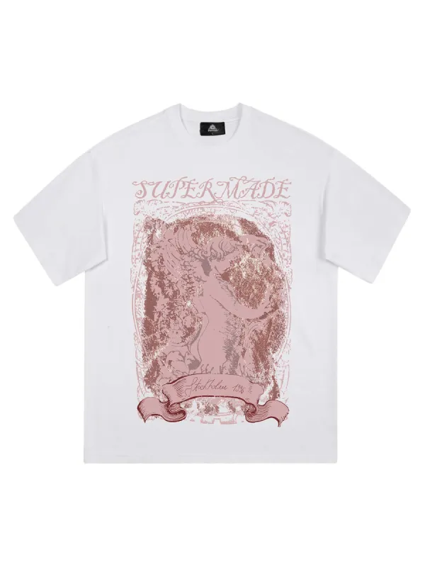 Thesupermade Mottled Angel Street Hip-Hop T-shirt - 2129 sold by Thesupermade