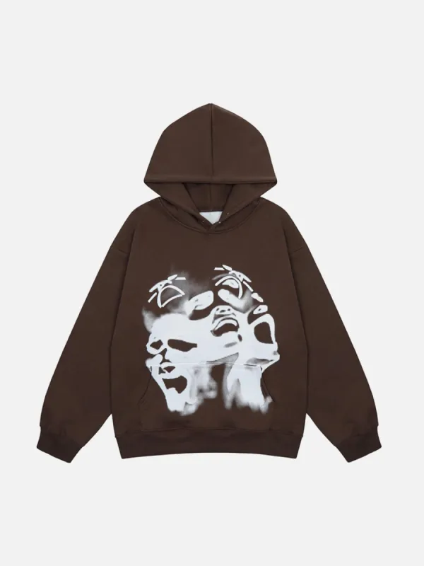 Thesupermade Star Face Printed Sweatshirt Hoodie sold by Thesupermade