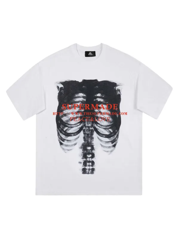 Thesupermade Skull Image Street Hip-Hop T-shirt - 2131 sold by Thesupermade