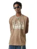 Thesupermade Washed Flame Letters Street Rap Vest sold by Thesupermade