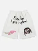 Thesupermade Foam Print Quirky Letters Casual Shorts sold by Thesupermade