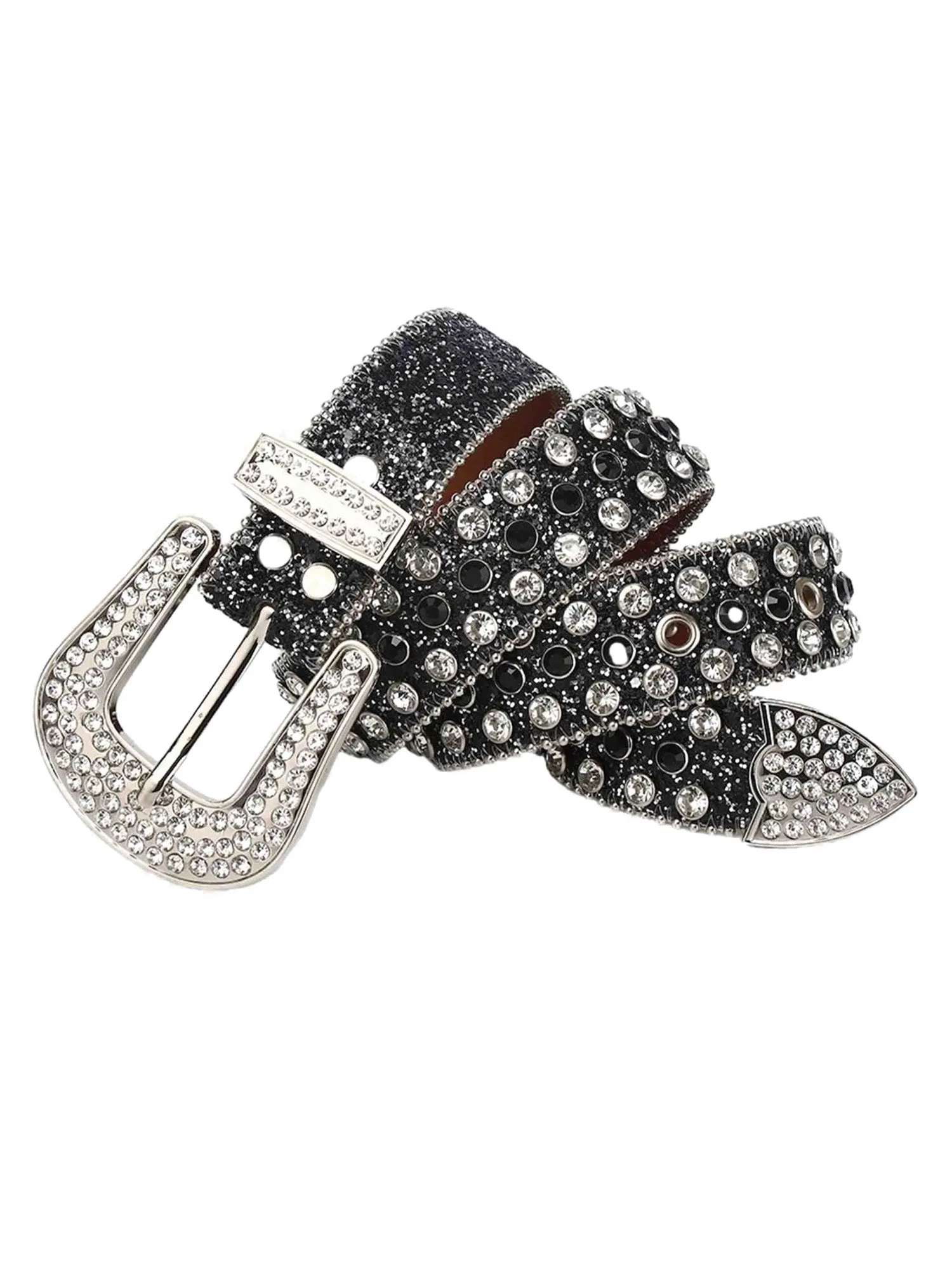 Thesupermade Studded Rhinestone Hip Hop Belt - 1691 sold by Thesupermade product image thumbnail 3