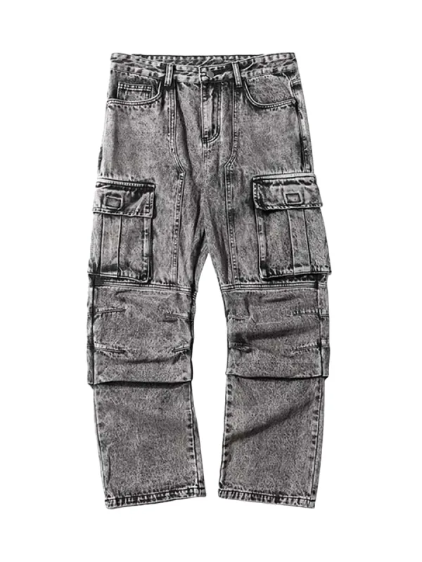 Thesupermade Washed And Distressed Multi-pocket Jeans - 1698 sold by Thesupermade