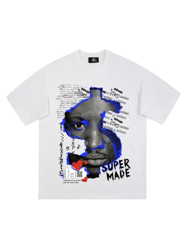 Thesupermade US Dollar Face Graffiti Street Hip-Hop T-shirt - 2128 sold by Thesupermade