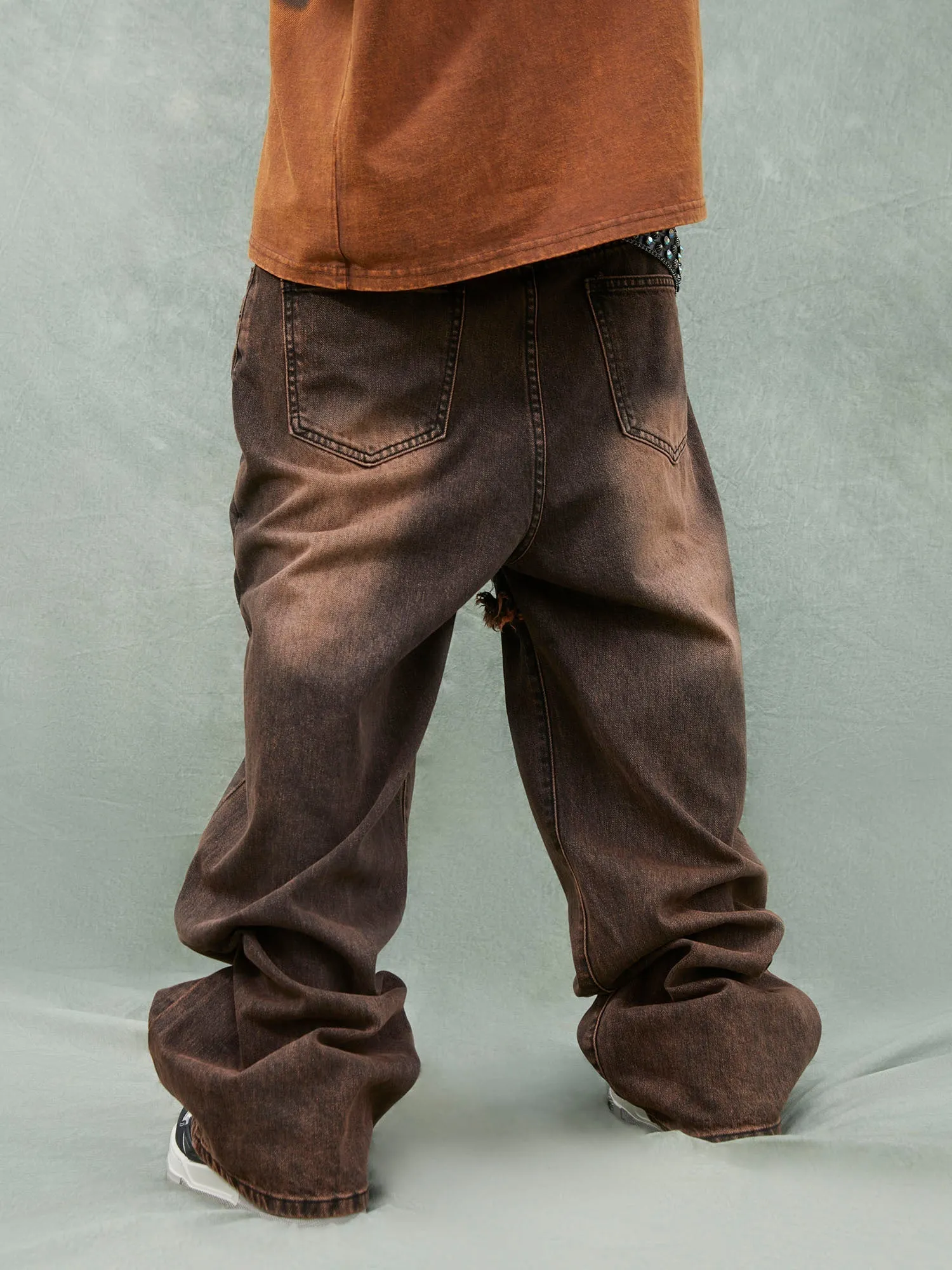 Thesupermade Street Raw Edge Double Platet Design Ripped Jeans - 2000 sold by Thesupermade product image thumbnail 5