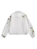 Thesupermade American Retro Lace Patchwork Denim Jacket sold by Thesupermade