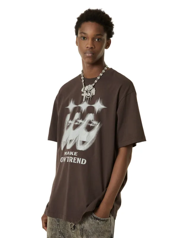 Thesupermade American Retro Print T-shirt sold by Thesupermade