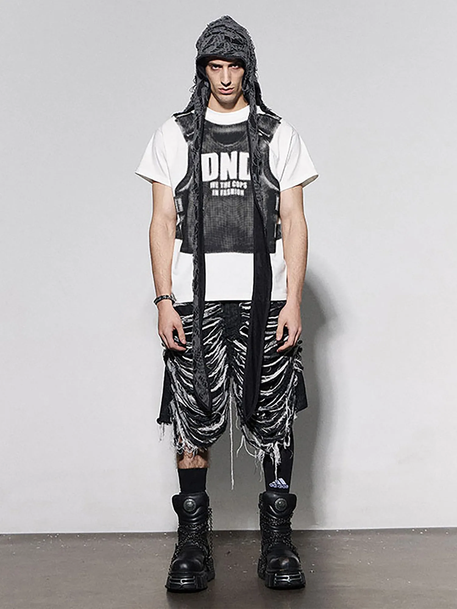 Thesupermade Heavy Washed Ripped Denim Hip-hop Jorts sold by Thesupermade product image thumbnail 2