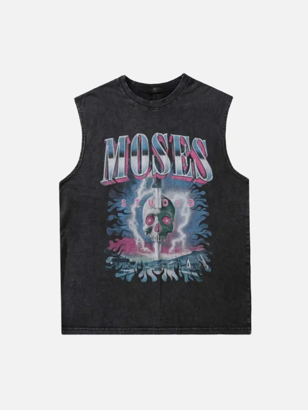 Thesupermade Vintage Skull Do-Over Vest sold by Thesupermade