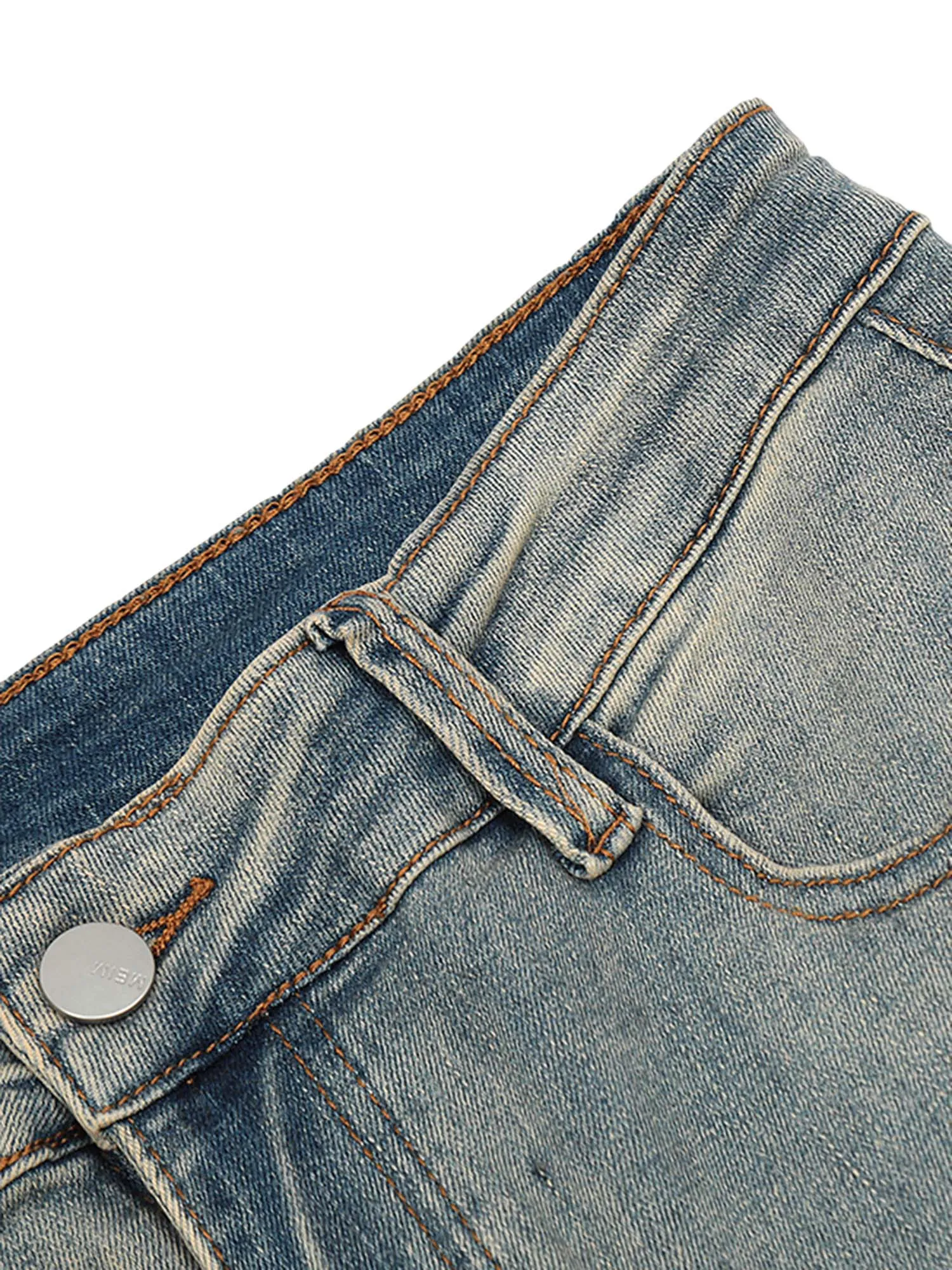 Thesupermade Vintage Washed Split Structure Hip-Hop Jeans sold by Thesupermade product image thumbnail 4