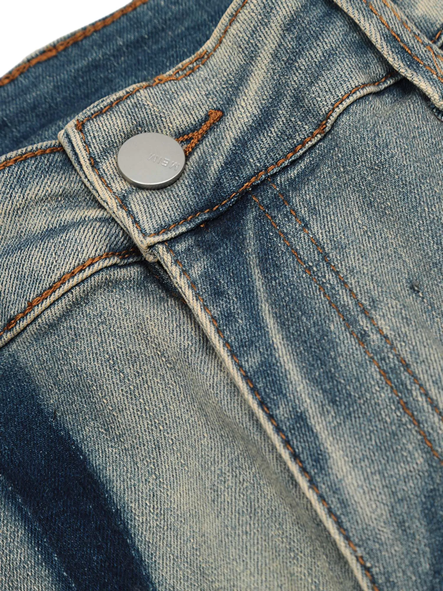 Thesupermade Vintage Washed Split Structure Hip-Hop Jeans sold by Thesupermade product image thumbnail 5