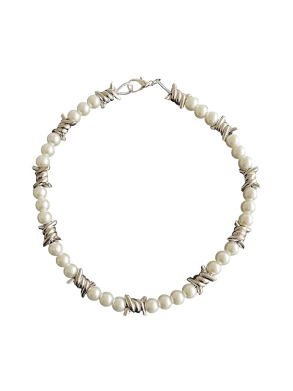 Thesupermade Punk Pearl Necklace - 1895 sold by Thesupermade