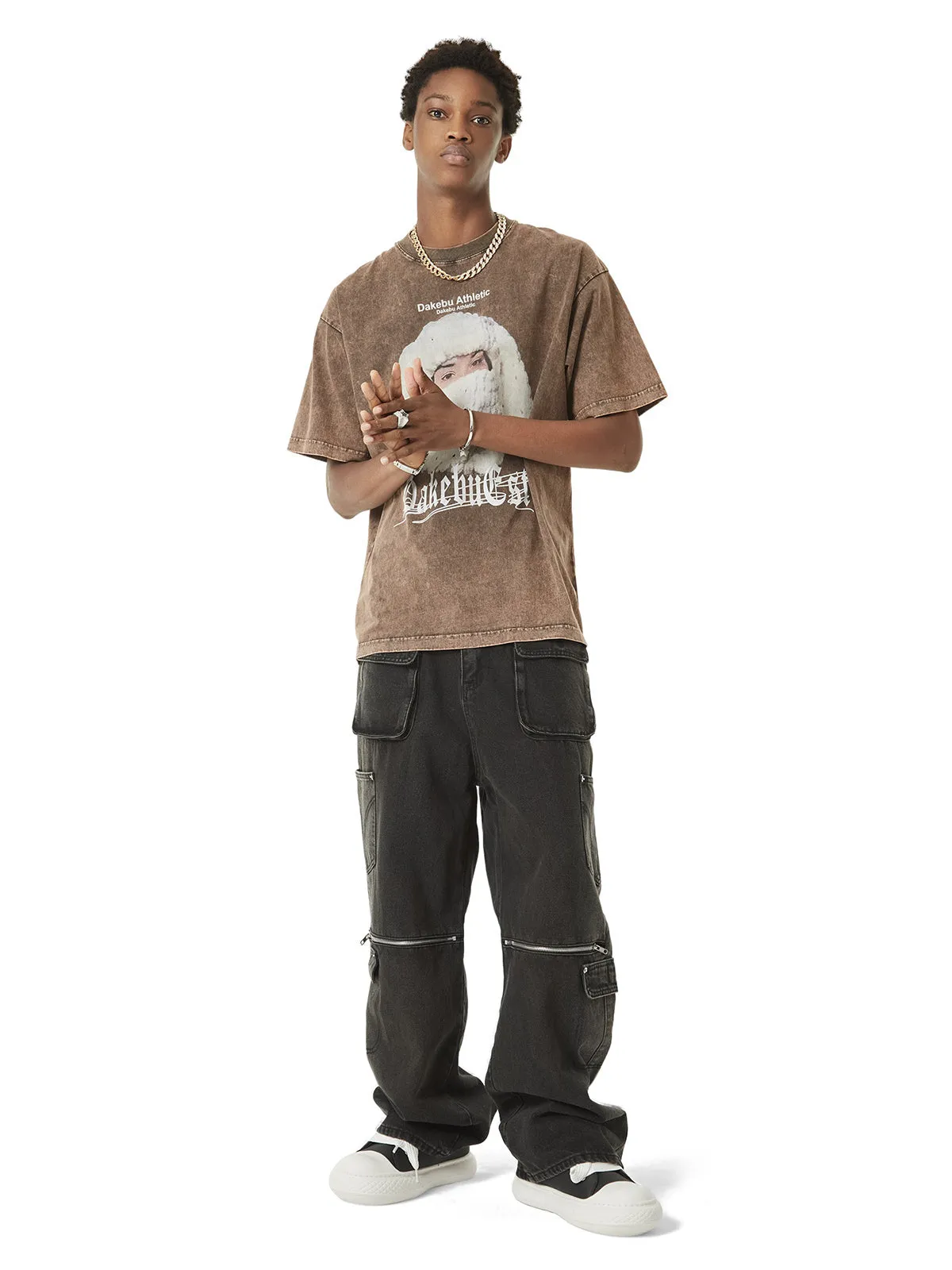 Thesupermade Portrait Washed Distressed Street Rap T-shirt sold by Thesupermade product image thumbnail 4