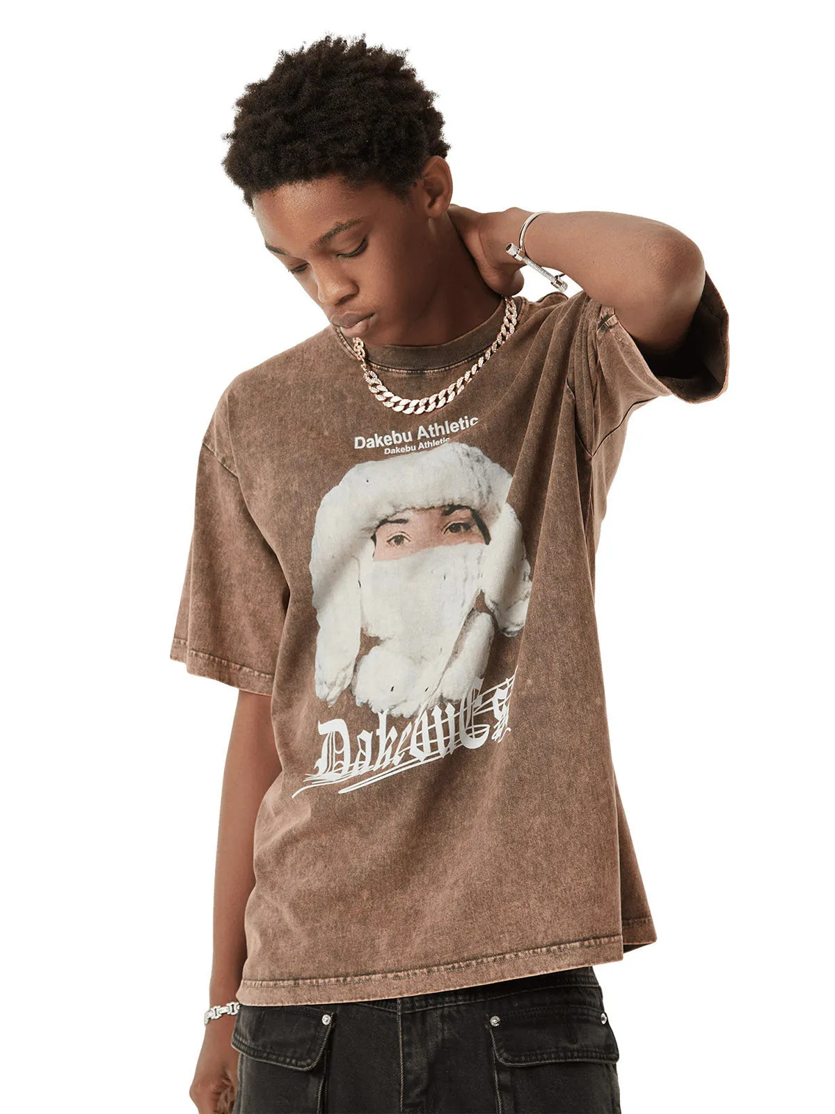 Thesupermade Portrait Washed Distressed Street Rap T-shirt sold by Thesupermade product image thumbnail 2