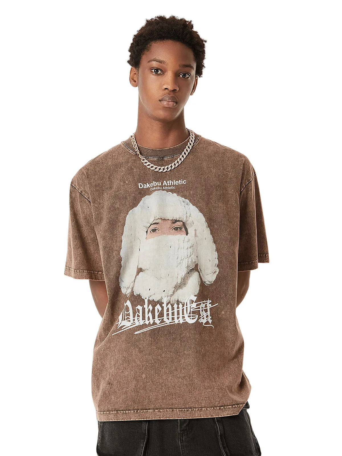 Thesupermade Portrait Washed Distressed Street Rap T-shirt sold by Thesupermade product image thumbnail 3