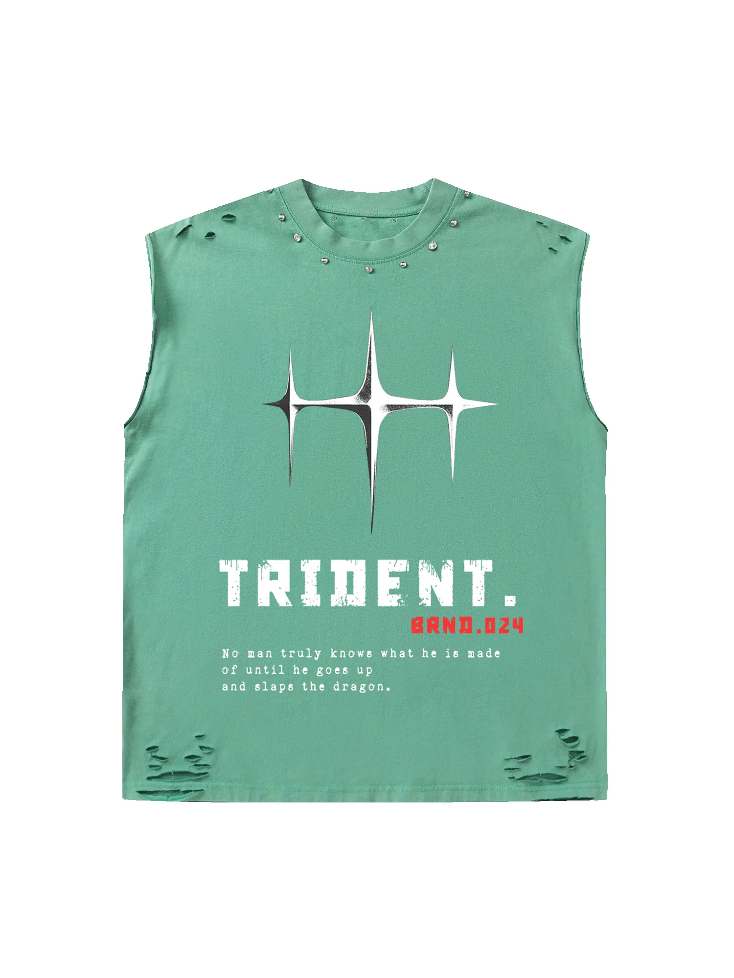 Thesupermade Metal Cross Star Rivet Street Rap Sleeveless Vest sold by Thesupermade product image thumbnail 3