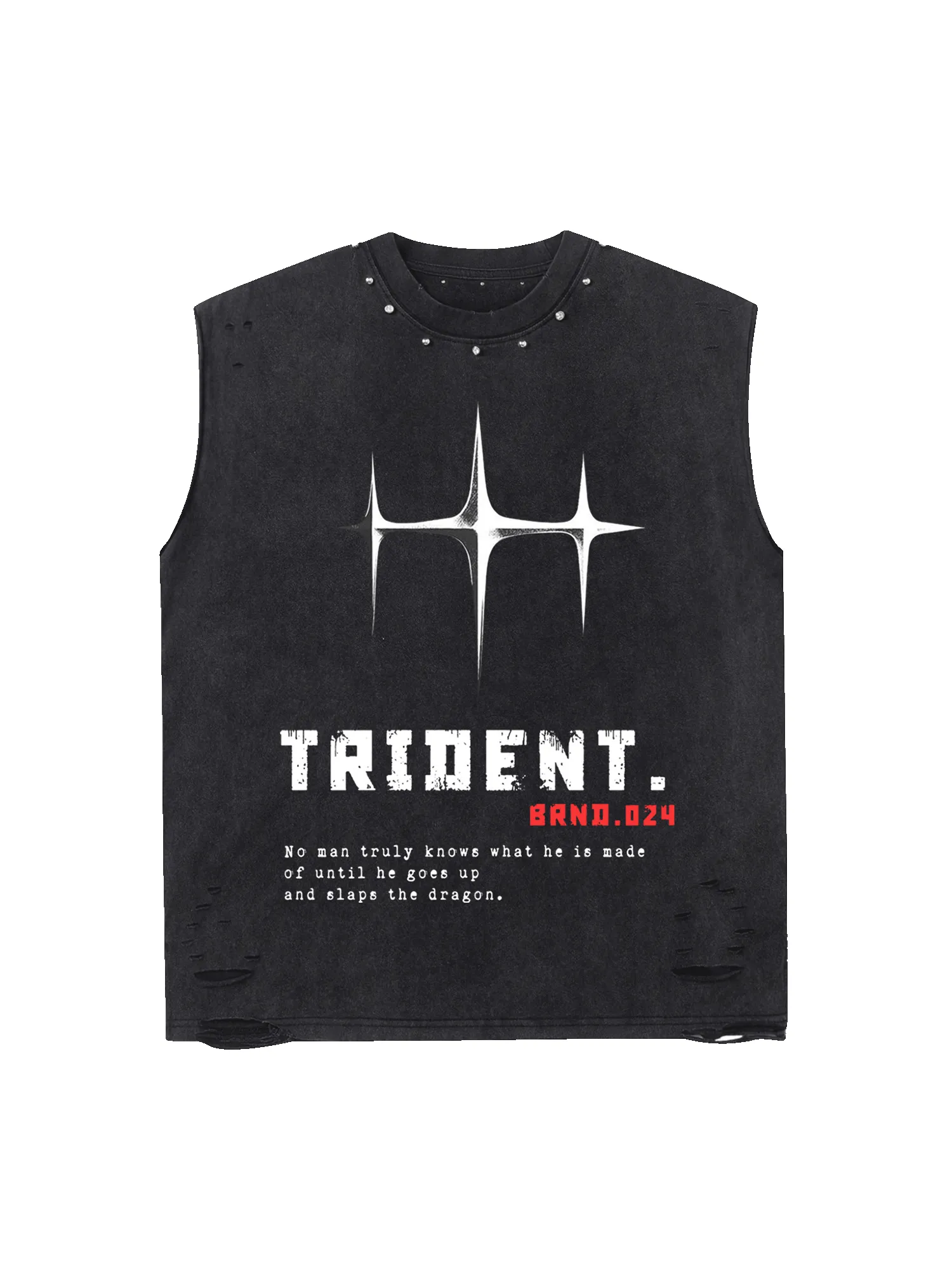 Thesupermade Metal Cross Star Rivet Street Rap Sleeveless Vest sold by Thesupermade