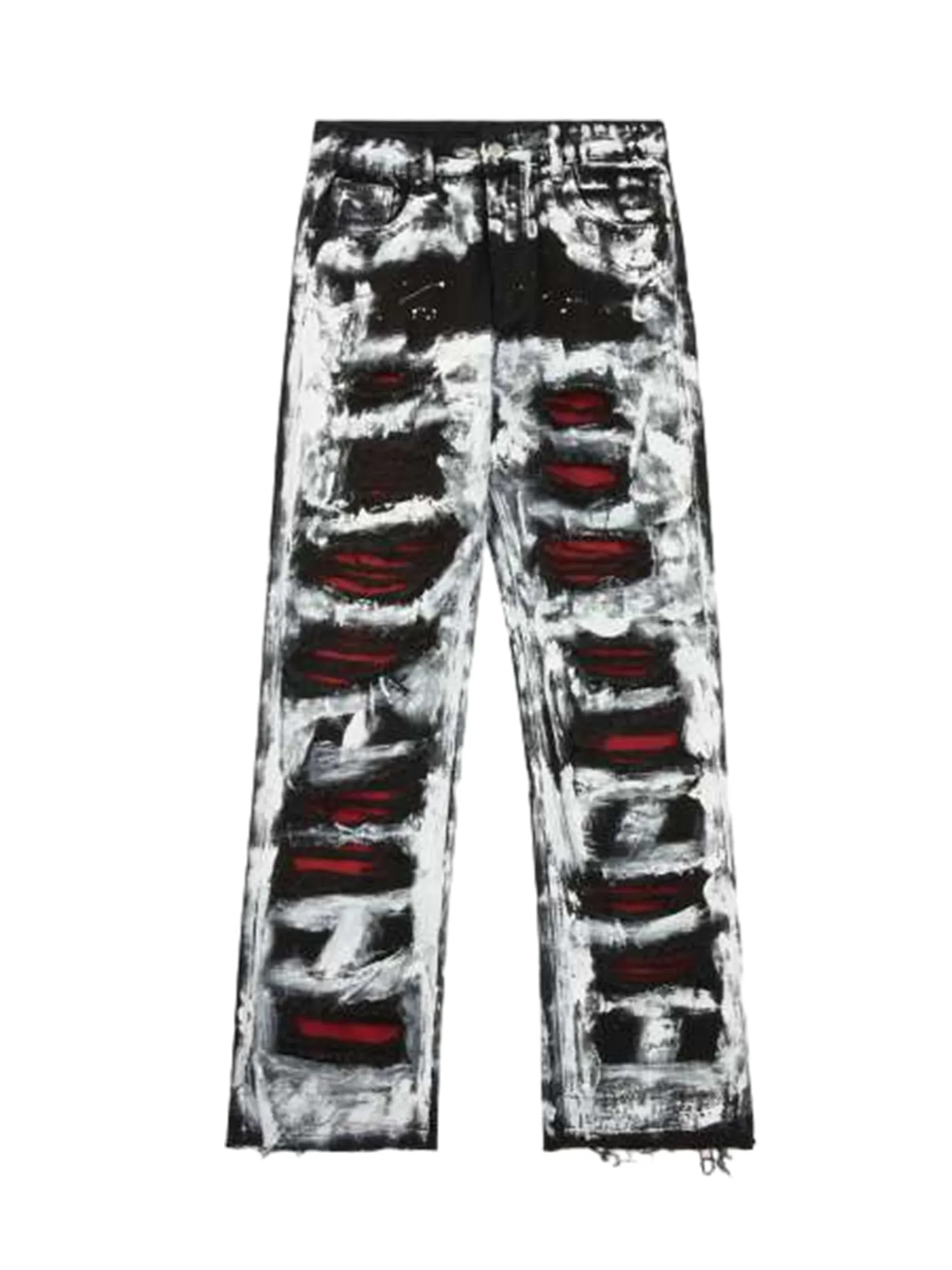 High Street Ripped Graffiti Contrasting Jeans - 1995 sold by Thesupermade
