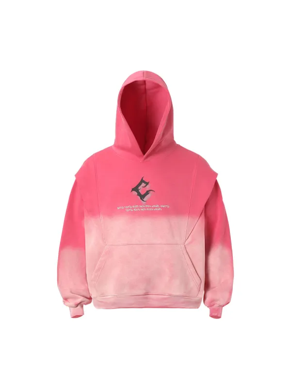 Thesupermade Cracked Letter Patchwork Hoodie sold by Thesupermade