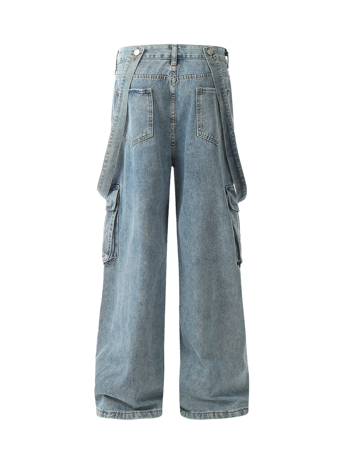 Thesupermade Retro Detachable Strap Multi-Pocket Jeans sold by Thesupermade product image thumbnail 4