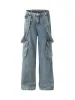 Thesupermade Retro Detachable Strap Multi-Pocket Jeans sold by Thesupermade