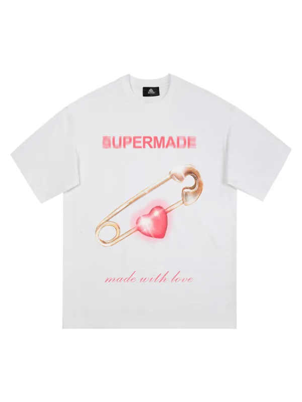 Thesupermade Street Paperclip Heart Hip Hop T-shirt sold by Thesupermade