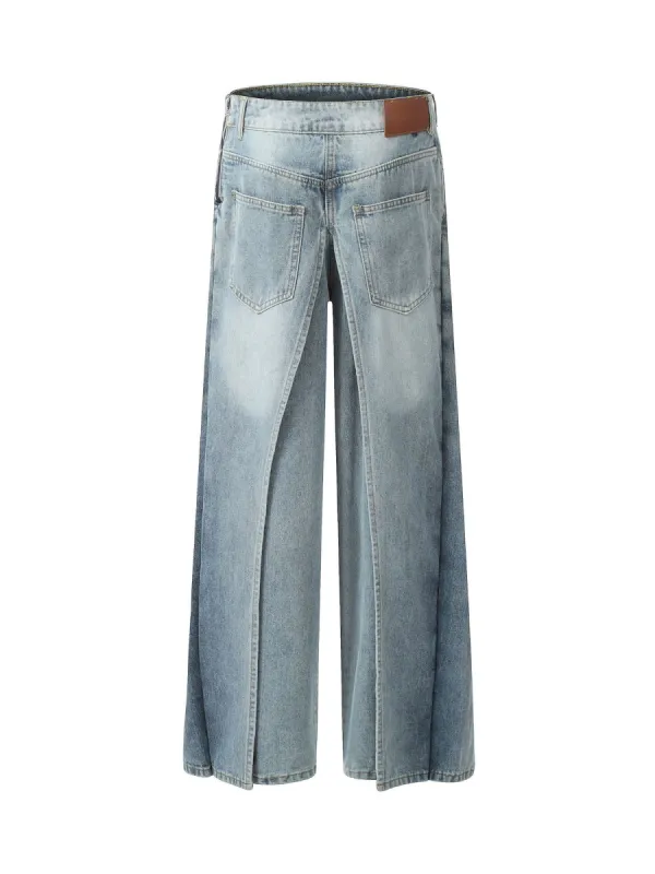 Thesupermade Reverse Design Patchwork Washed Jeans - 2189 sold by Thesupermade